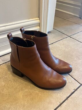 Cole Haan Chestnut Brown Leather Ankle Booties